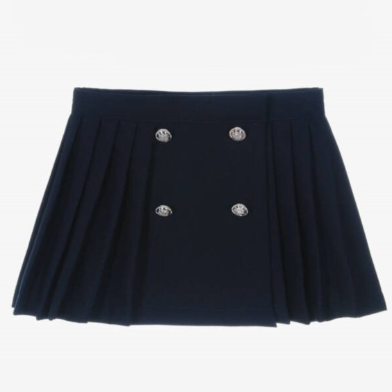 Navy blue pleated skirt