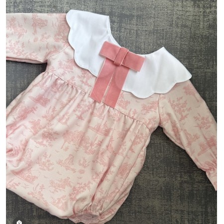 Pink Toile de Jouy Romper Pink Toile de Jouy Romper