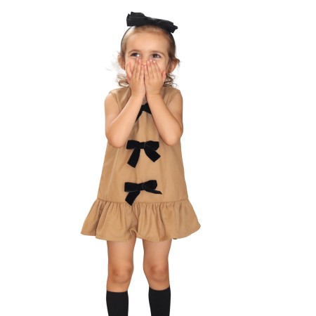 Camel dress with bows Camel dress with bows