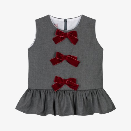 Gray dress with bows