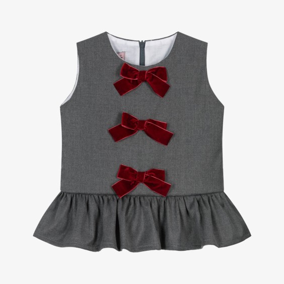 Gray dress with bows