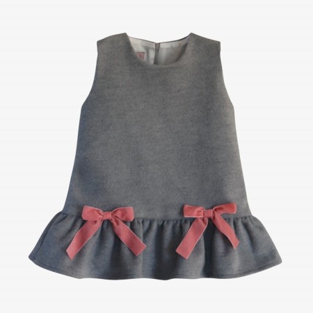Gray dress with bows