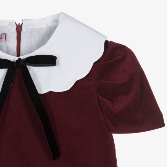 Burgundy dress with bows