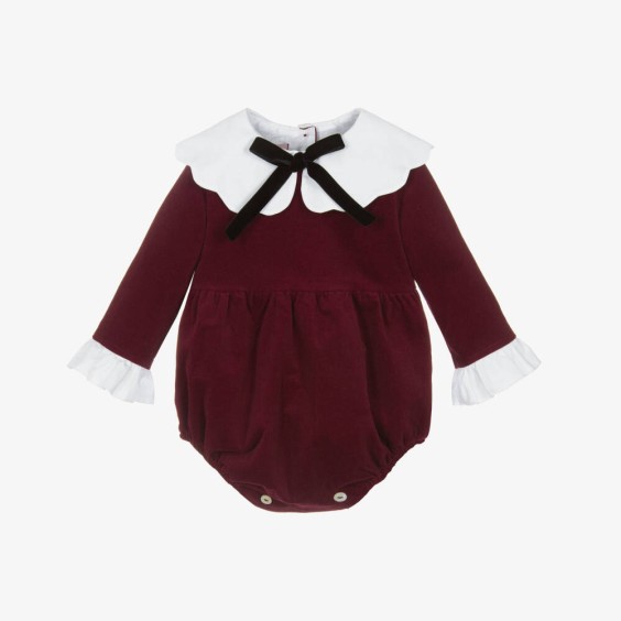 Burgundy romperwith collar
