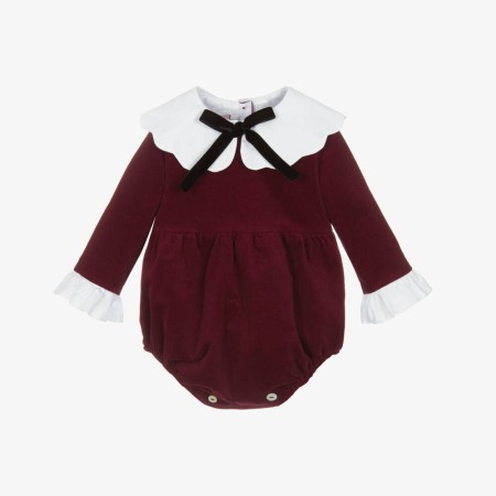 Burgundy romperwith collar