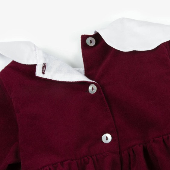 Burgundy romper with collar
