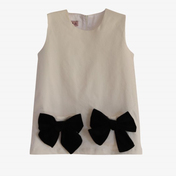 Ivory dress with bows