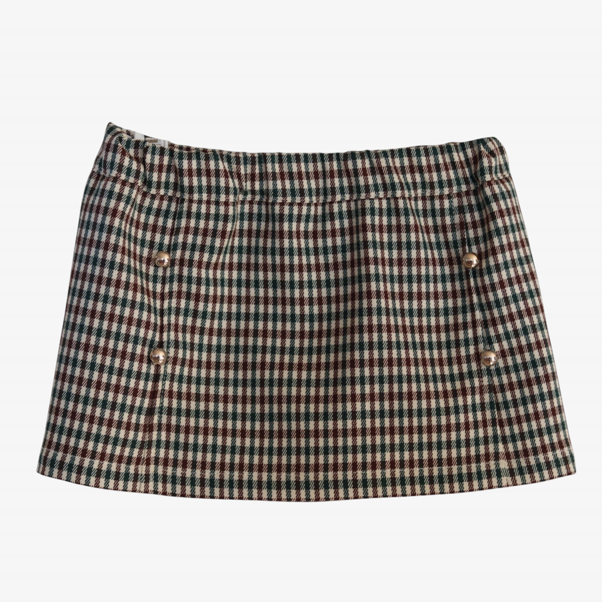 Jupe vichy marron et verte