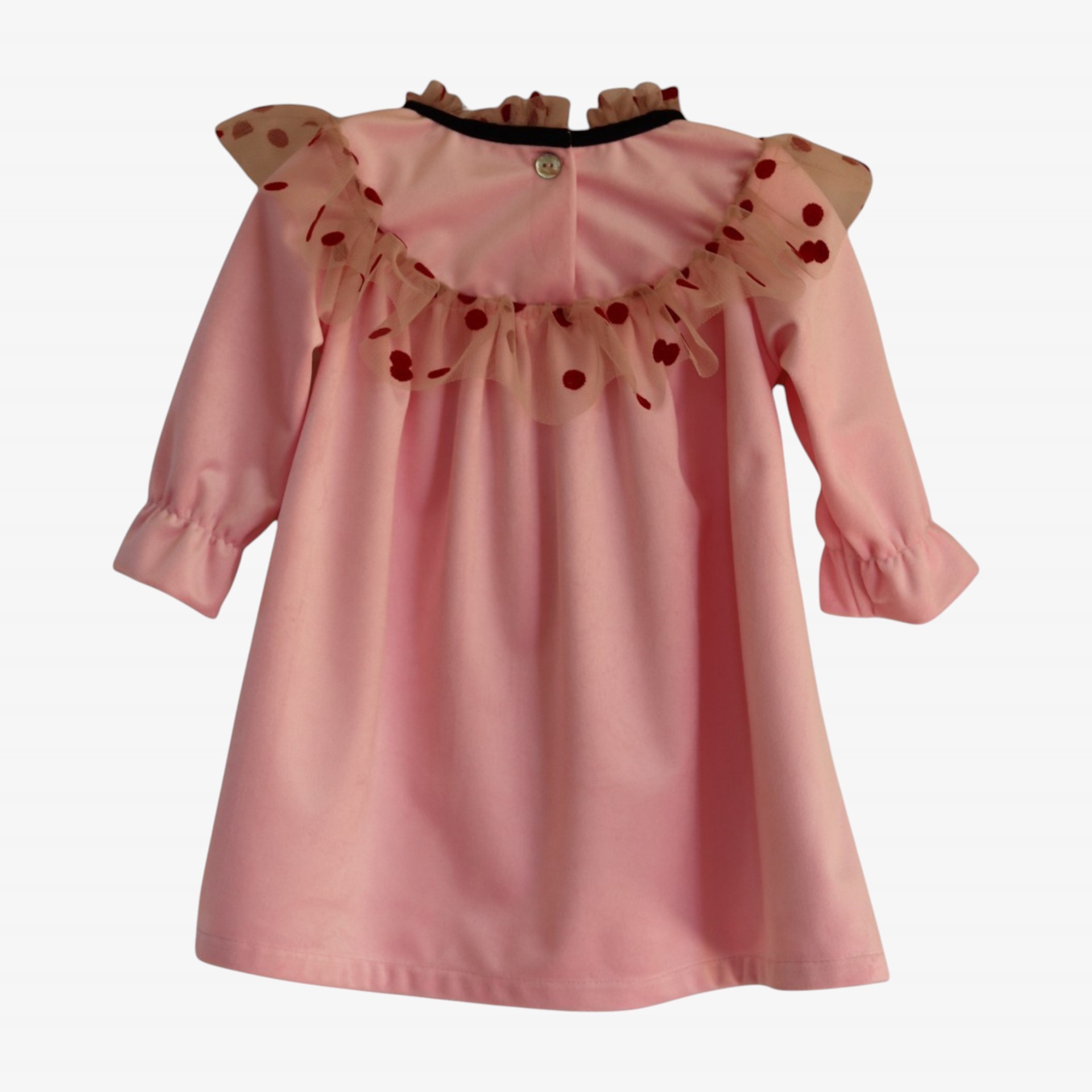 Robe en velours rose avec tulle
