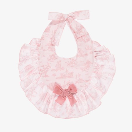 Pink toile de Jouy bib Pink toile de Jouy bib
