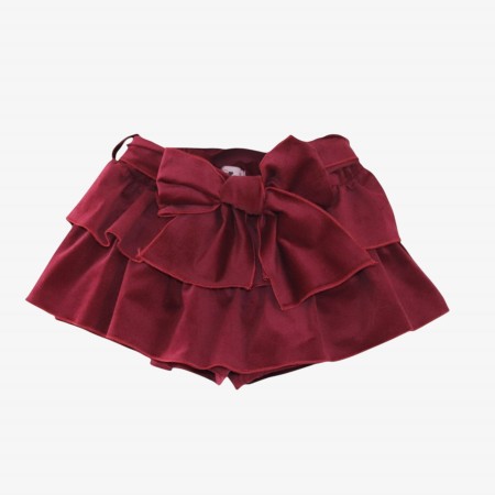 Saia calção veludo bordeaux Saia calção veludo bordeaux