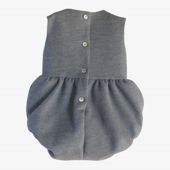 Grey romper with pink velvet bows