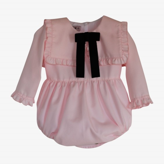 Pink romper square collar