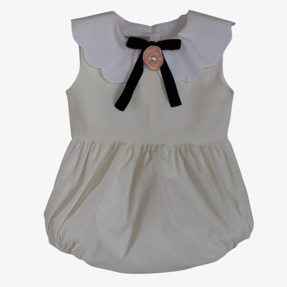 Ivory Romper with flower Ivory Romper with flower