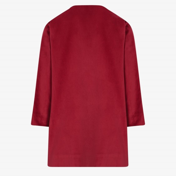 Bordeaux Velvet Bow Coat