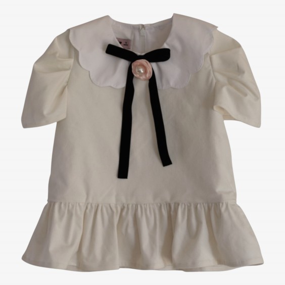 Ivory dress with flower