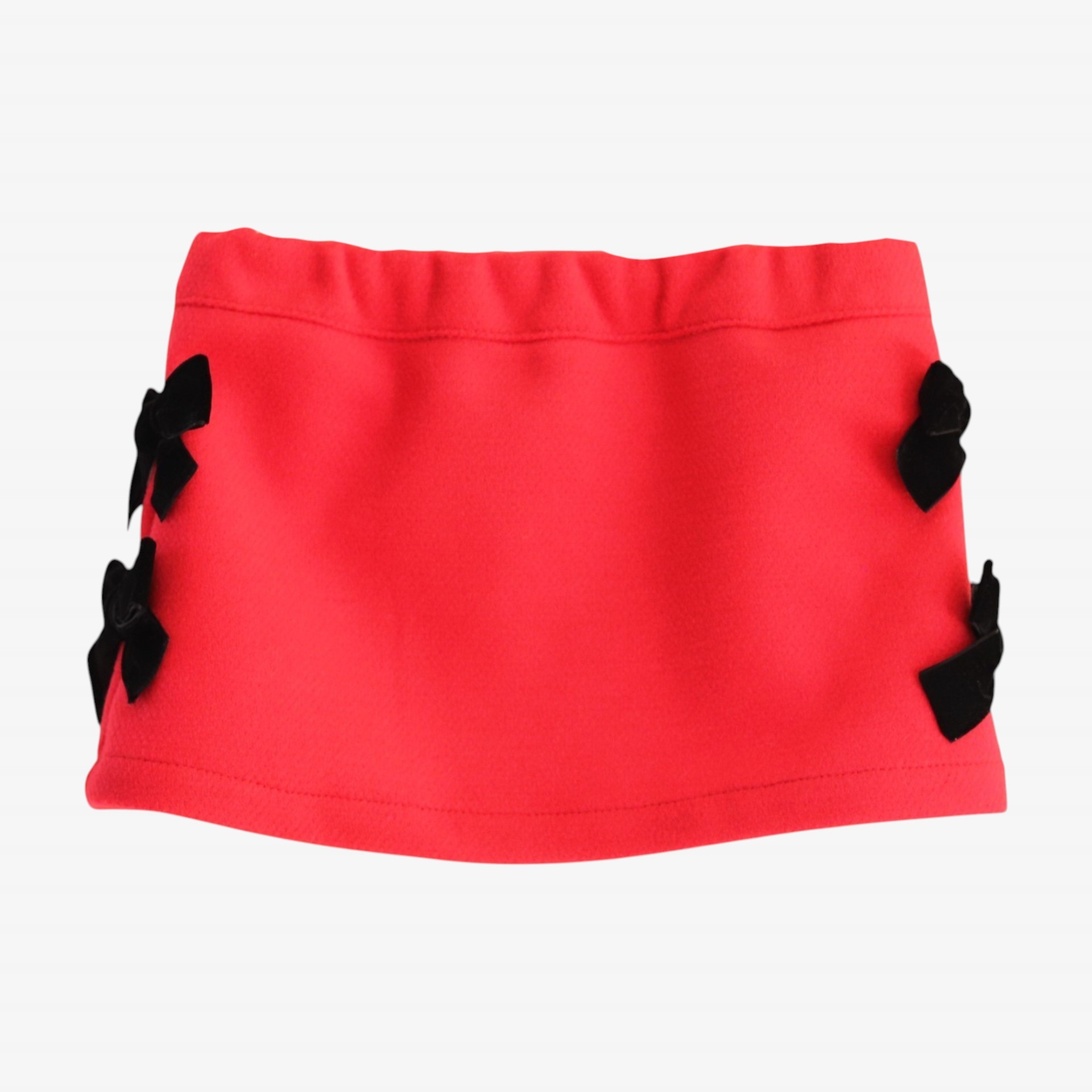 Red skirt with bows
