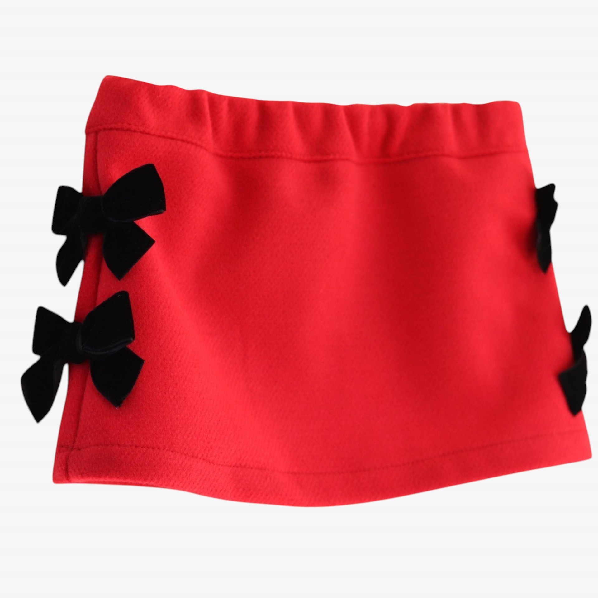 Red skirt with bows