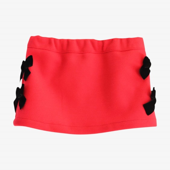 Red skirt with bows