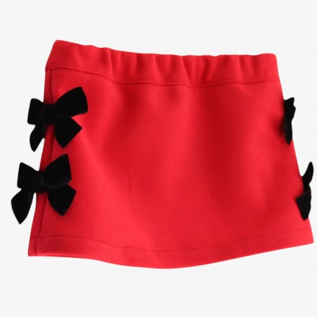 Red skirt with bows Red skirt with bows