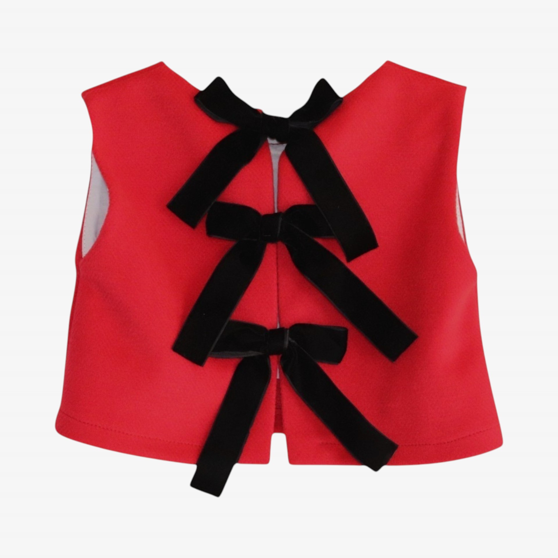 Red blouse with bows