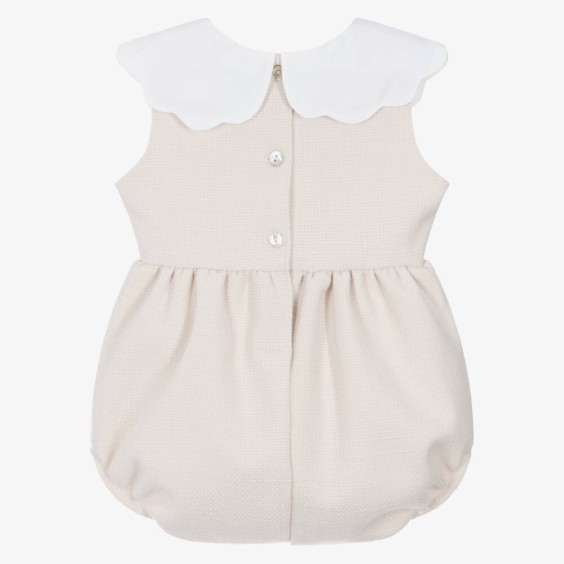 Ivory Romper with Scalloped Collar