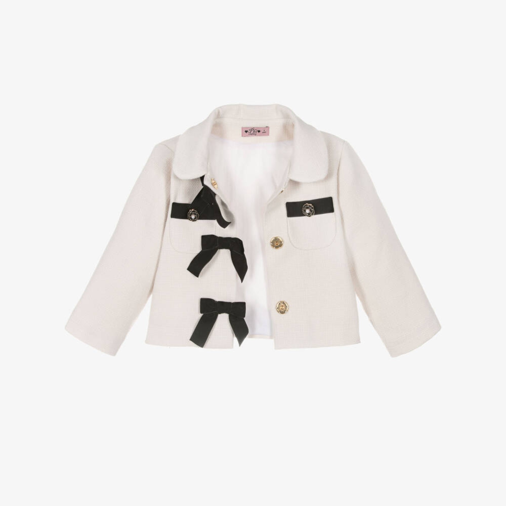 Ivory coat with bows
