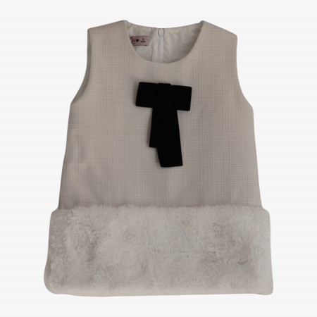 Ivory dress with fur