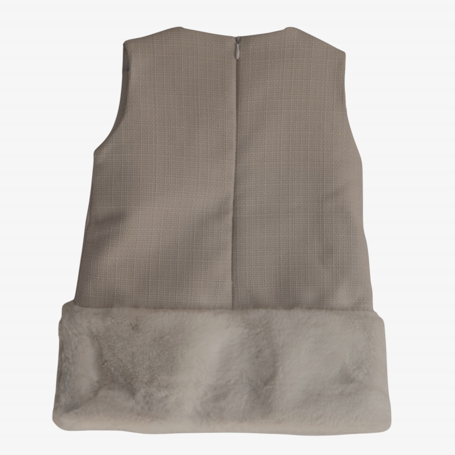 Robe ivoire avec fourrure