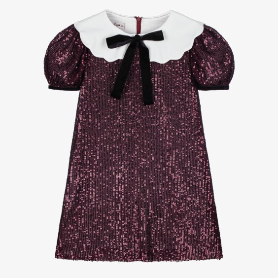 Burgundy sequined dress