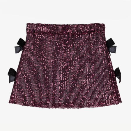 Sequined burgundy skirt with bows Sequined burgundy skirt with bows