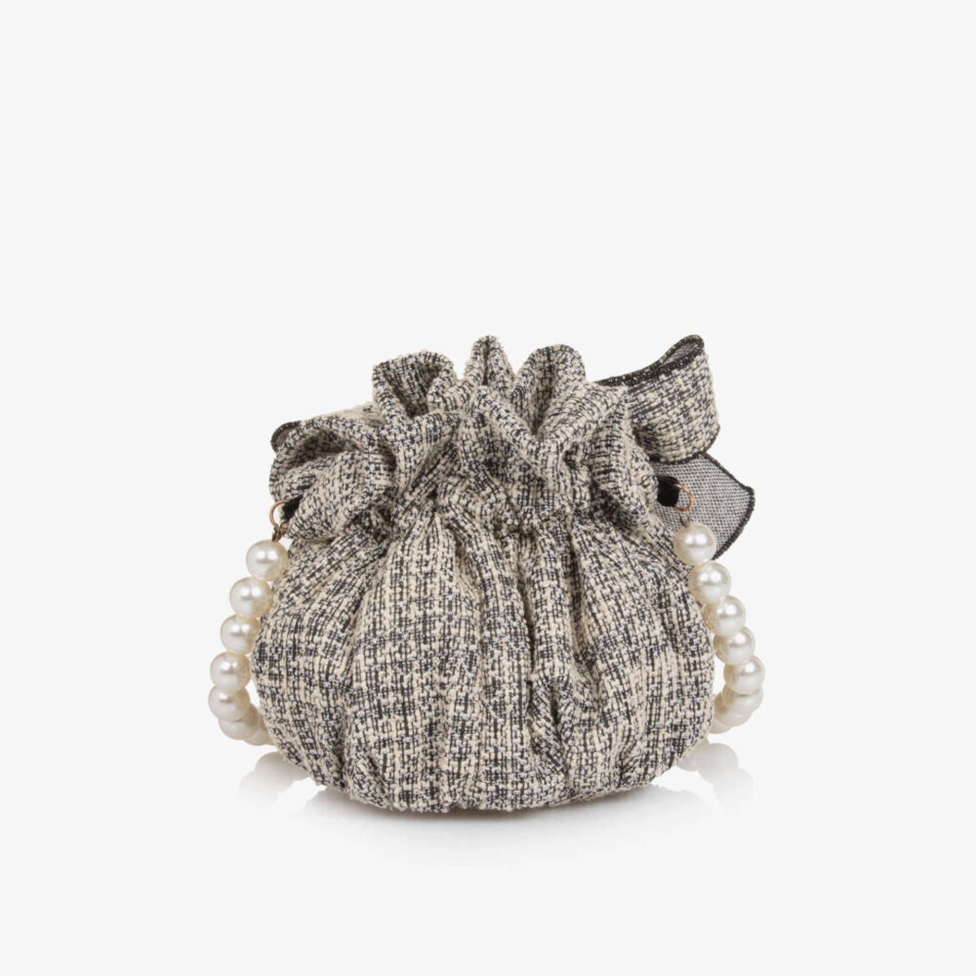 Black and white tweed bag