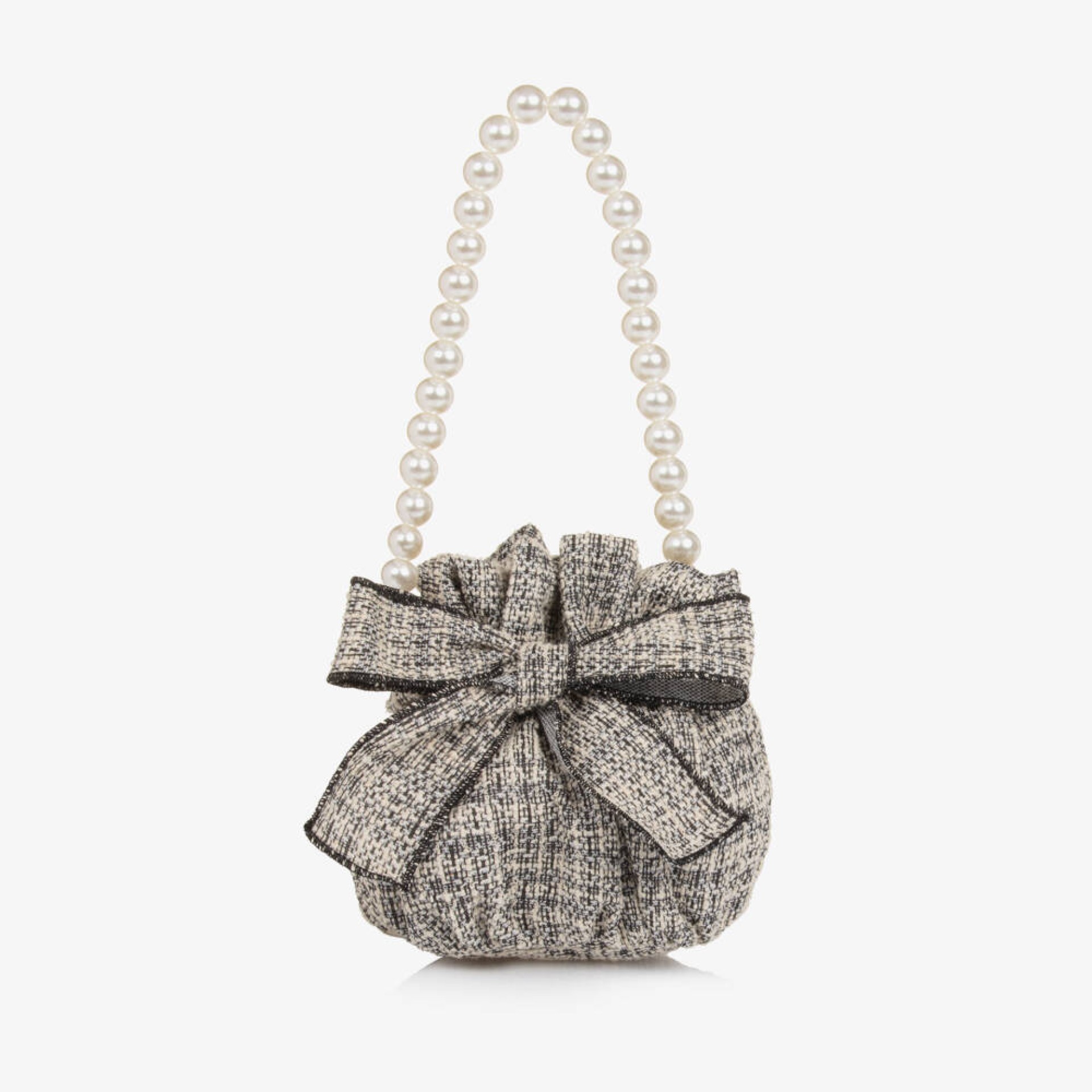 Black and white tweed bag