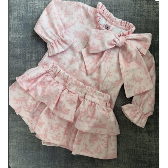 Pink Toile de Jouy skirt
