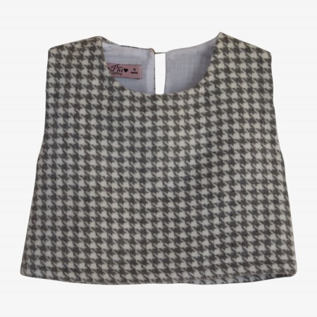 Grey pied de poule blouse with bows Grey pied de poule blouse with bows