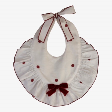 Bordeaux polka dot bib Bordeaux polka dot bib