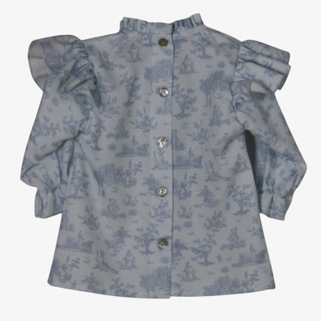 Blue toile de jouy blouse