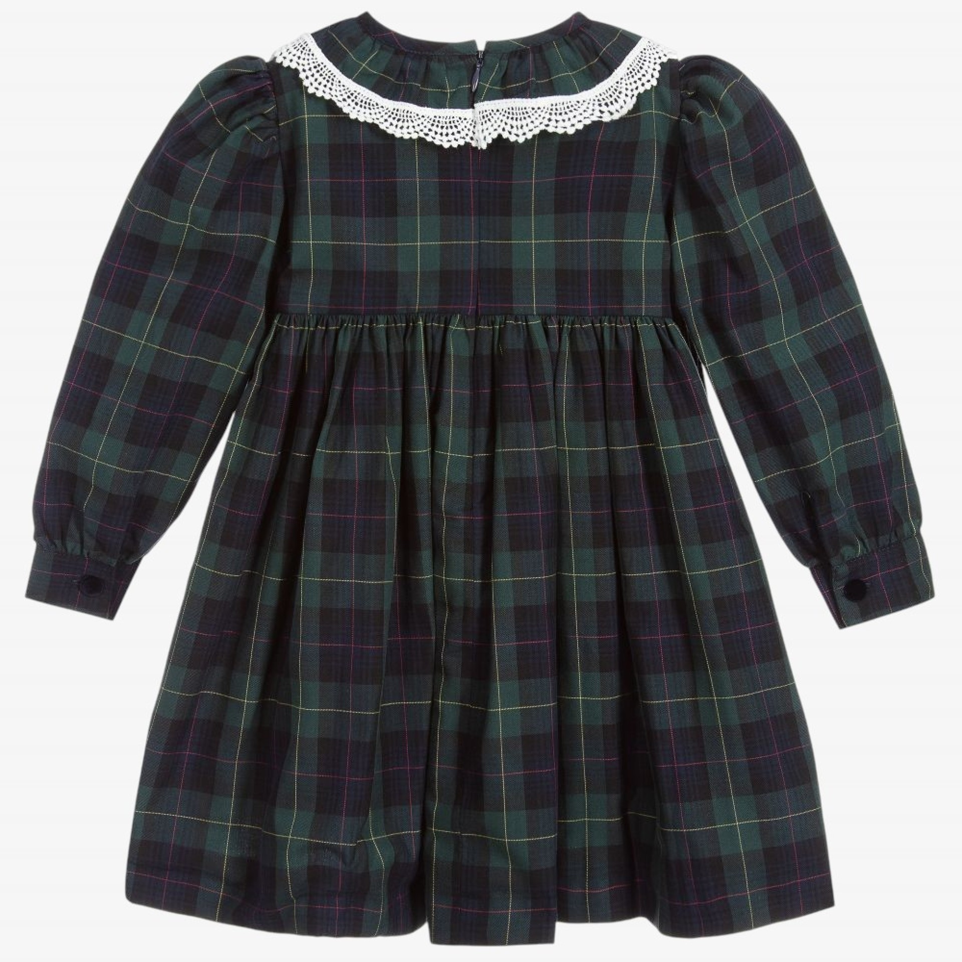 Green tartan dress