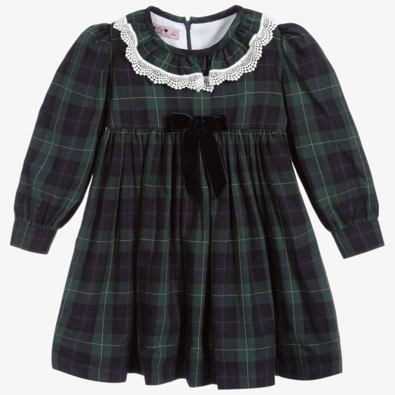 Green tartan dress