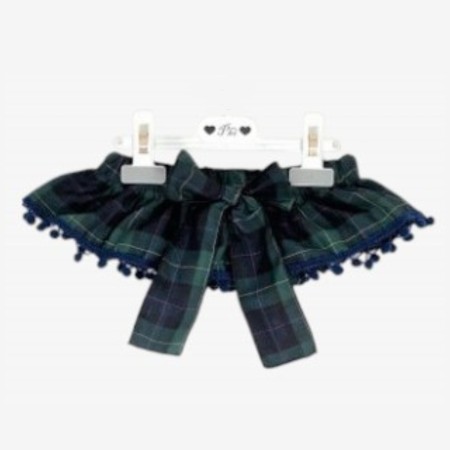 Green check bloomer with pompom.