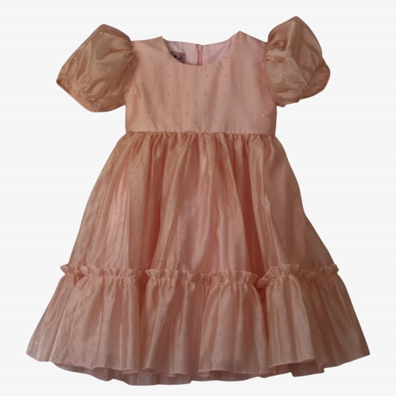 Pink chiffon dress with silver stud