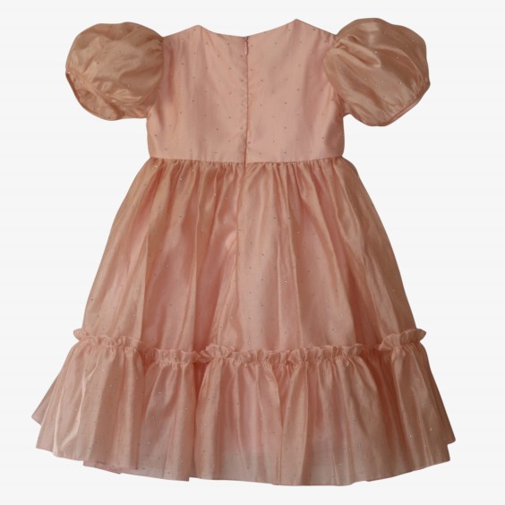 Pink chiffon dress with silver stud