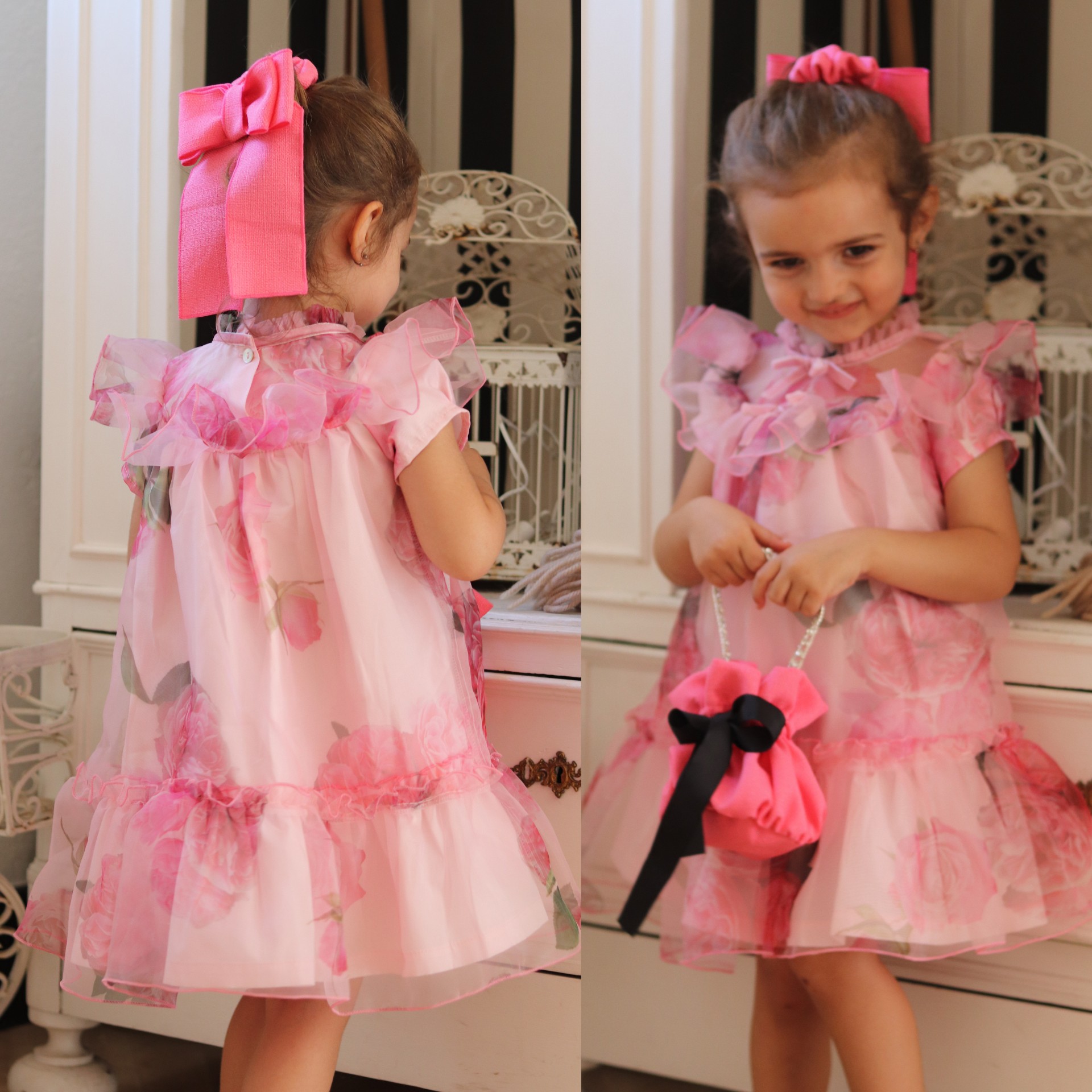 Robe en organza avec roses