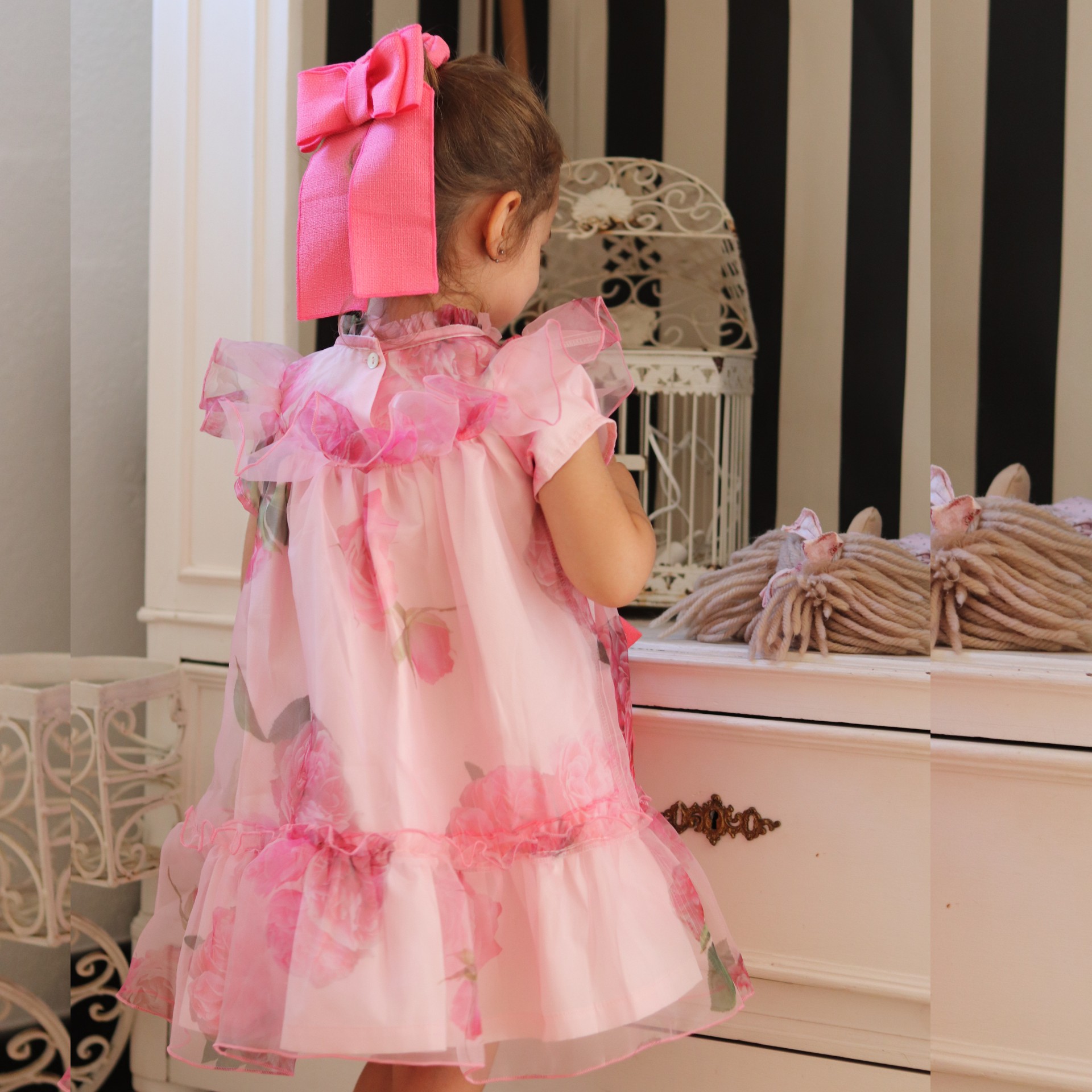 Robe en organza avec roses