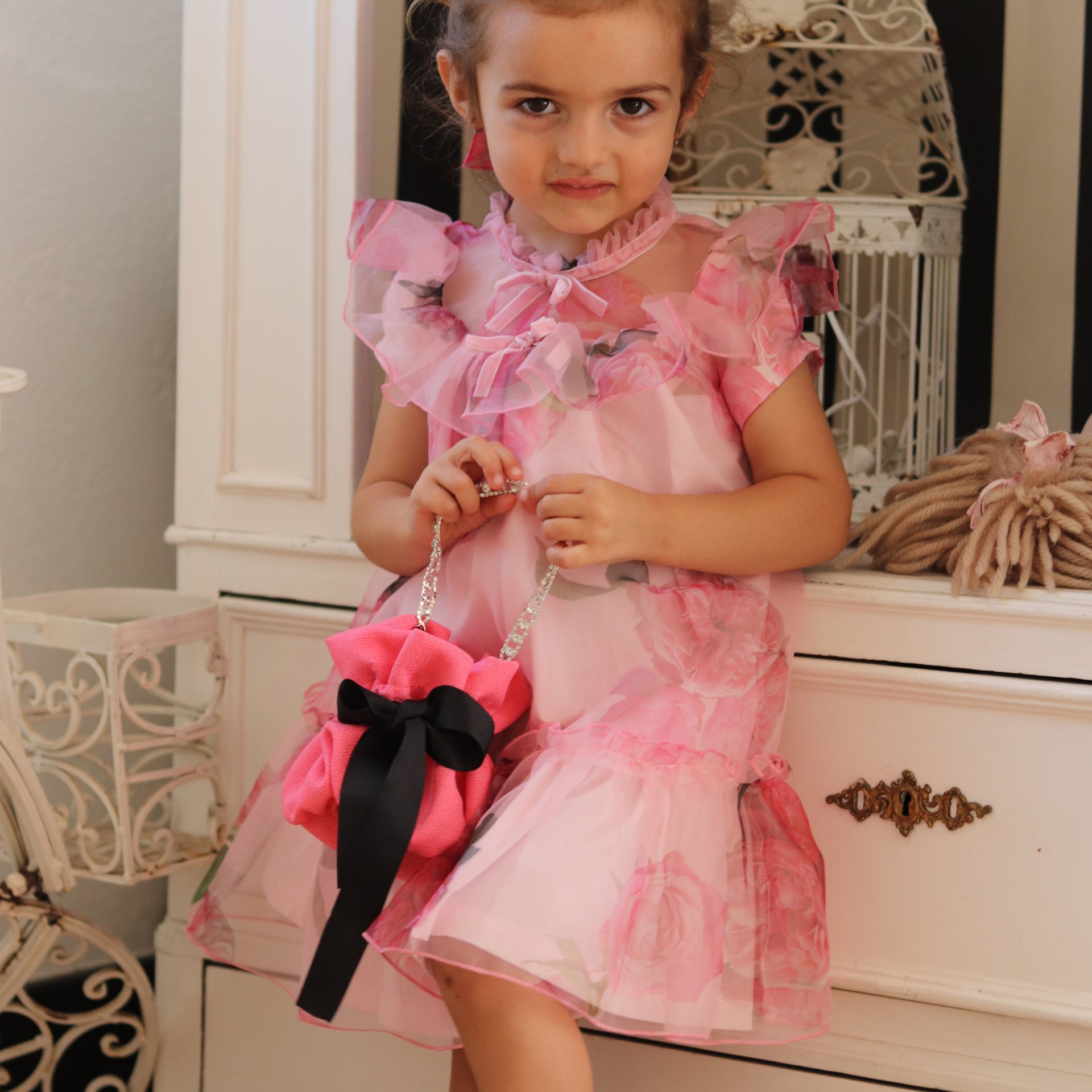 Robe en organza avec roses