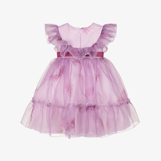 Lilac organza dress with flowers