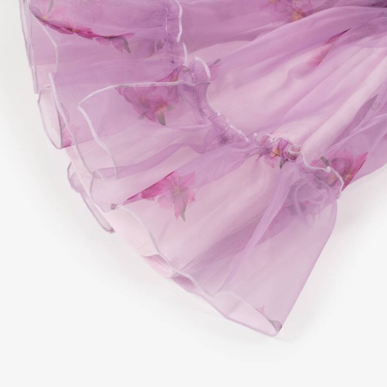 Lilac organza dress with flowers