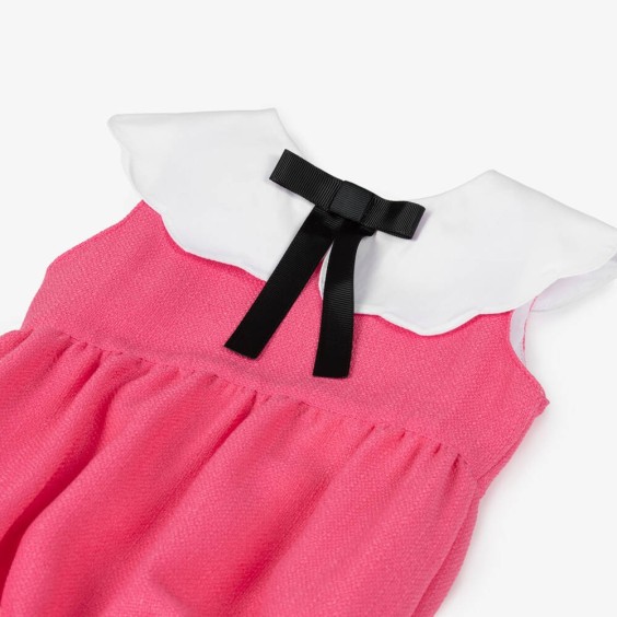 Pink romper with a collar