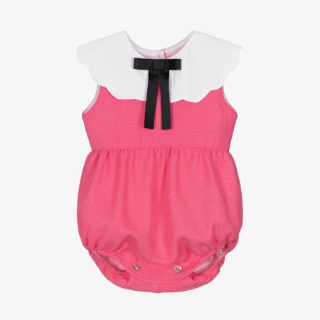 Pink romper with a collar