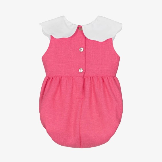 Pink romper with a collar